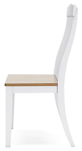 Ashbryn White/Natural Dining Double Chair