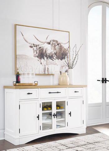 Ashbryn White/Natural Dining Server and Hutch