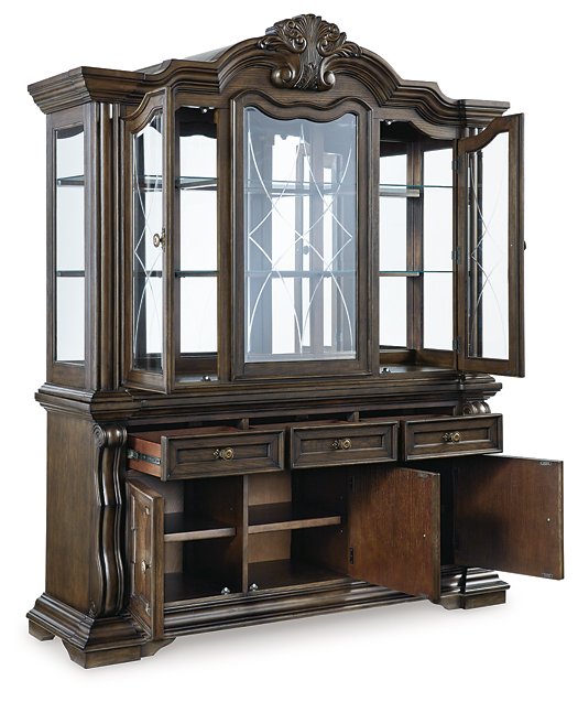 Maylee Dark Brown Dining Buffet and Hutch