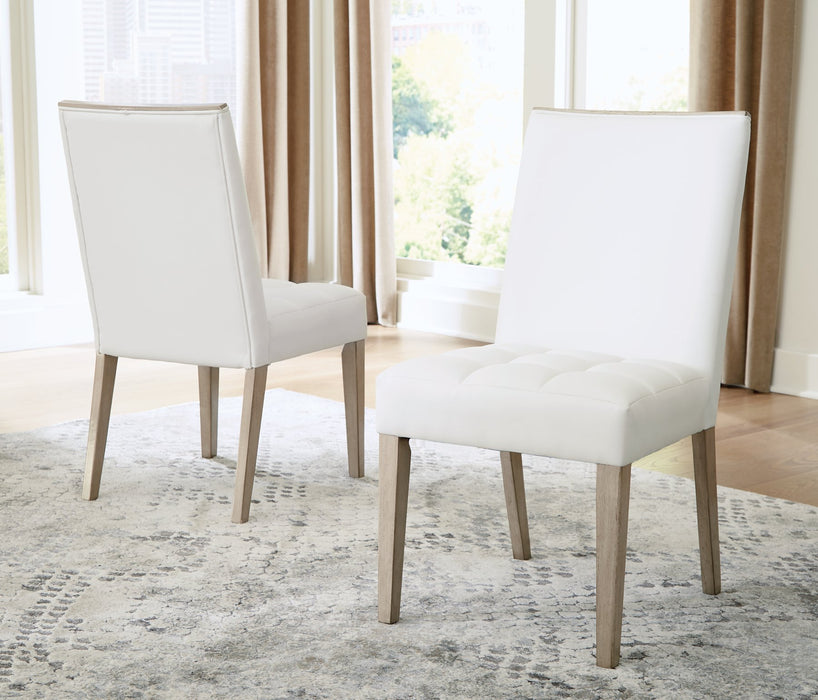 Wendora Bisque/White Dining Chair, Set of 2