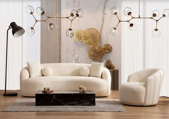 Bonita Ivory Boucle Living Room Set