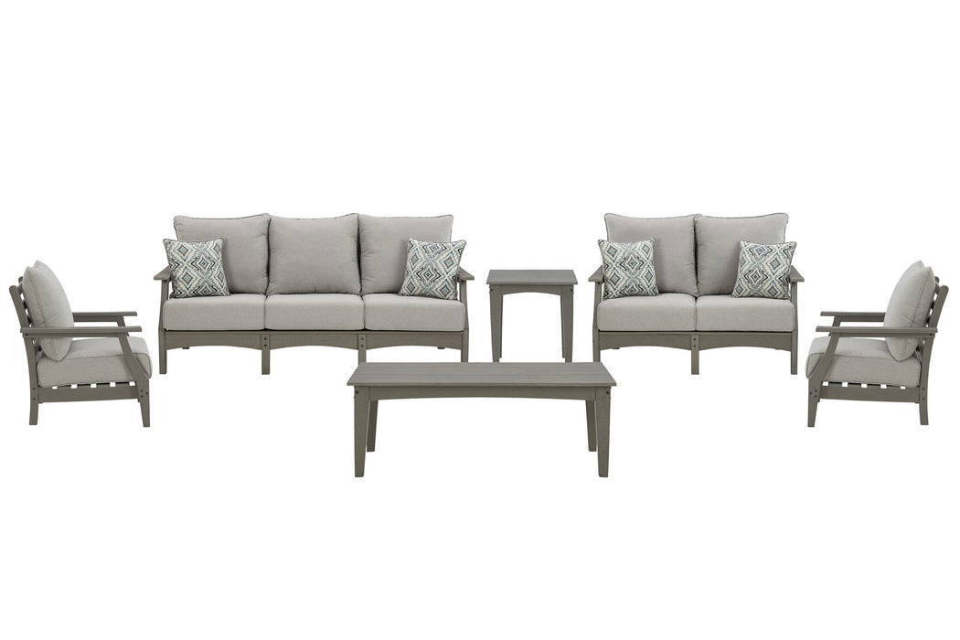Visola Gray Outdoor Sofa and Loveseat Set