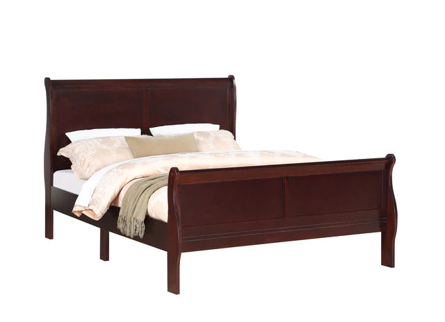 Louis Philip Cherry Queen Sleigh Bedroom Set