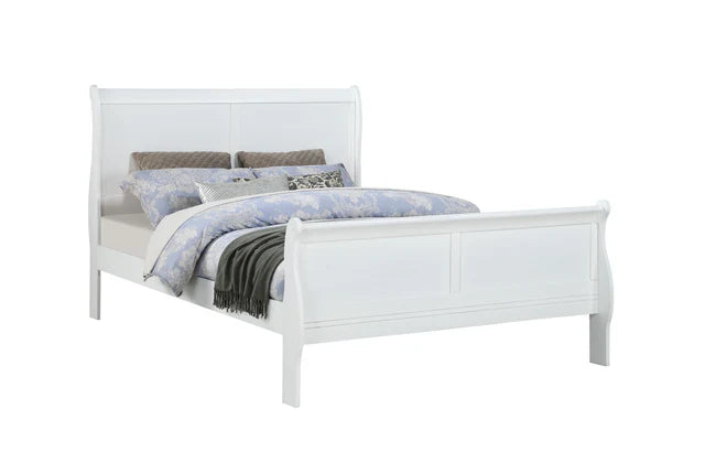 Louis Philip White Queen Sleigh Bed