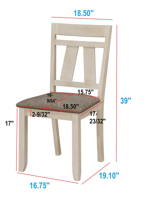 Maribelle Chalk/Gray Dining Chair, Set of 2