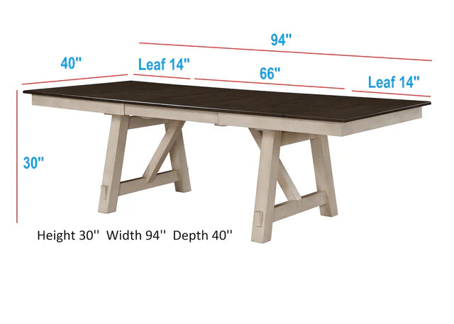 Maribelle Chalk/Gray Dining Table