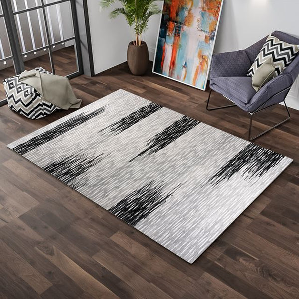 Abington-Gray Black-5'3''x7'6''- Rectangle