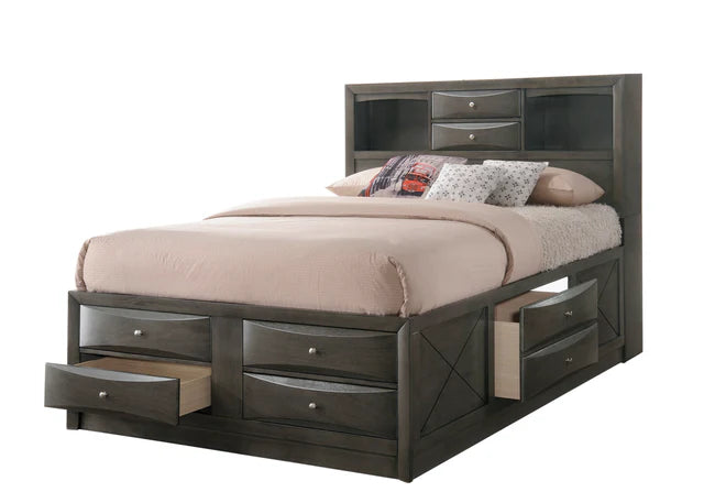 Emily Gray Queen Storage Platform Bed