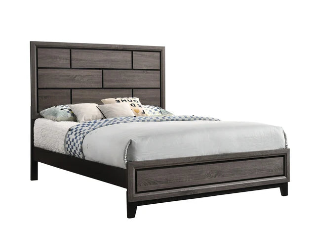 Akerson Gray King Panel Bed