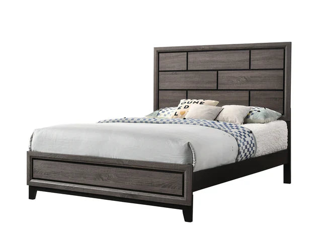 Akerson Gray King Panel Bedroom Set