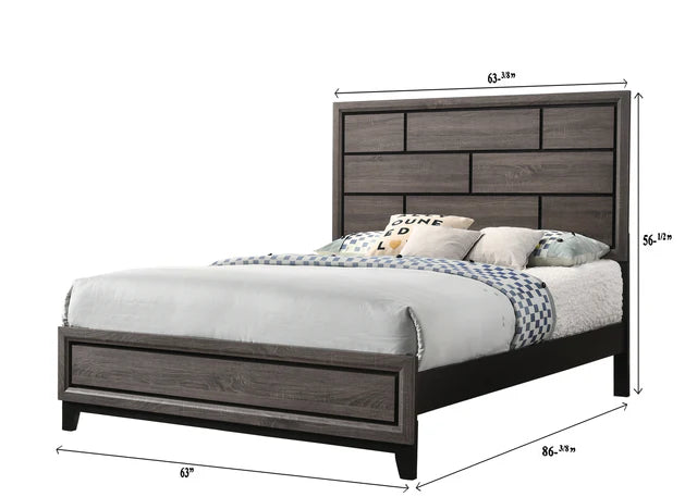 Akerson Gray King Panel Bed