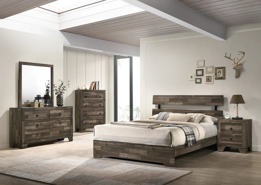 Atticus Brown Queen Platform Bed