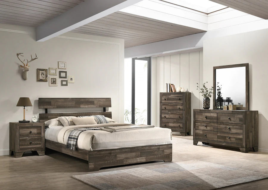 Atticus Queen Brown Platform Bedroom Set