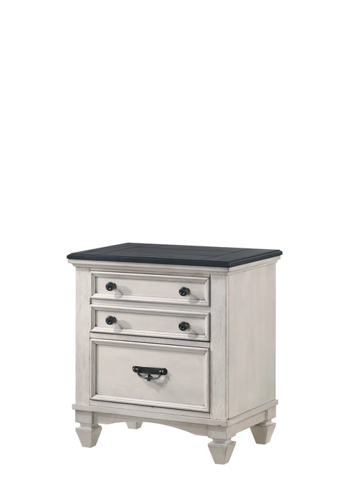 Sawyer Antique White/Brown Nightstand