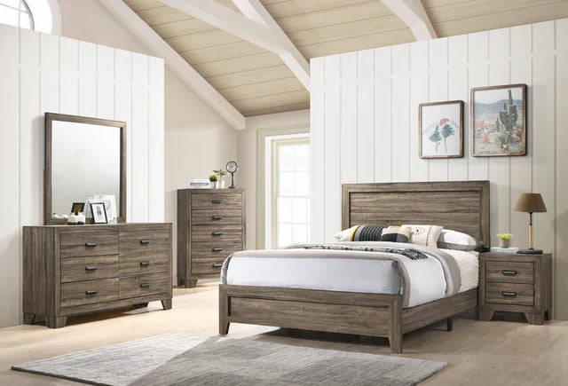 Millie Brownish Gray King Panel Bed