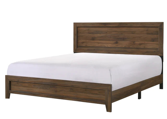 Millie Cherry Brown King Panel Bed