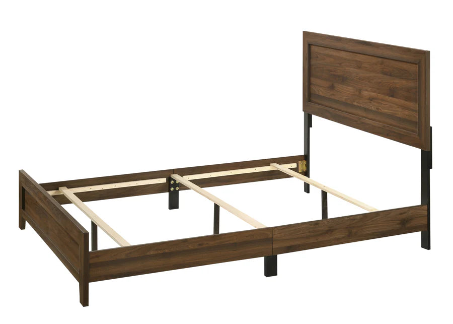 Millie Cherry Brown Queen Panel Bed