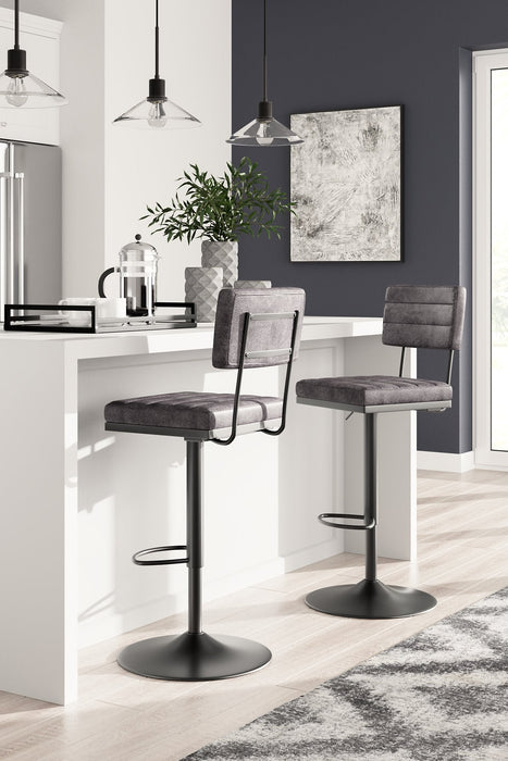 Strumford Gray/Black Bar Height Barstool