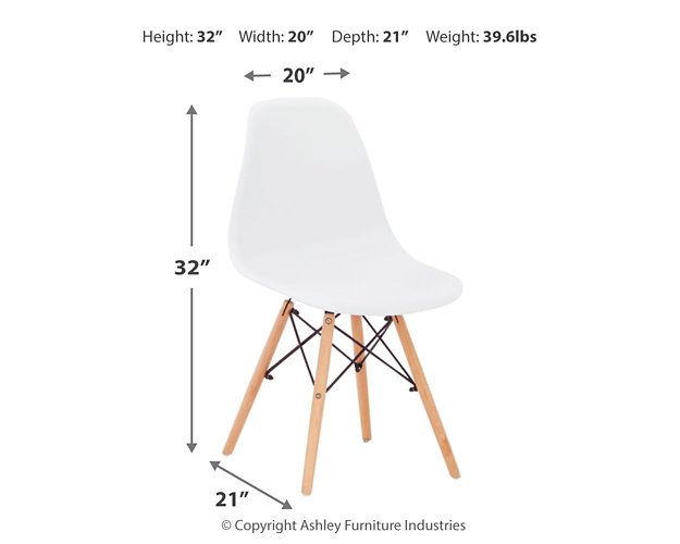 Jaspeni White/Natural Dining Chair (Set of 4)