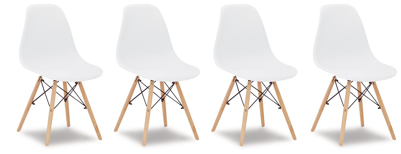 Jaspeni White/Natural Dining Chair (Set of 4)