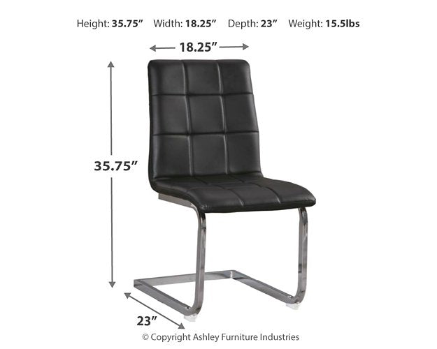 Madanere Black/Chrome Finish Dining Chair