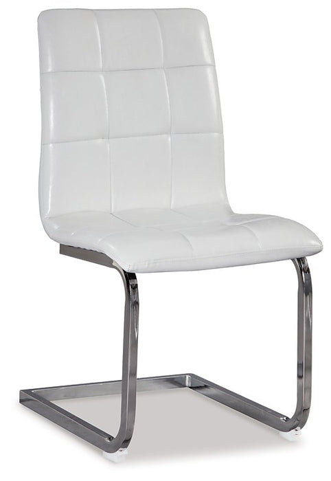 Madanere White/Chrome Finish Dining Chair