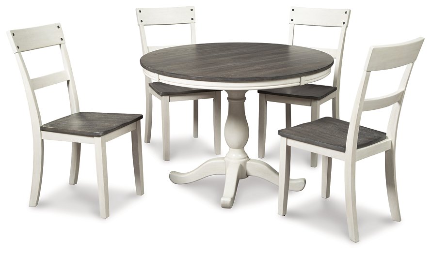 Nelling Two-tone 5-Piece Round Dining Set