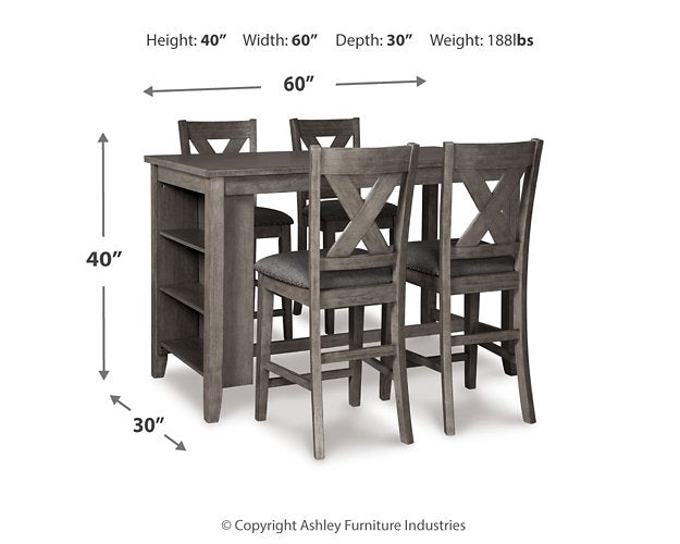 Caitbrook Gray Counter Height Dining Set