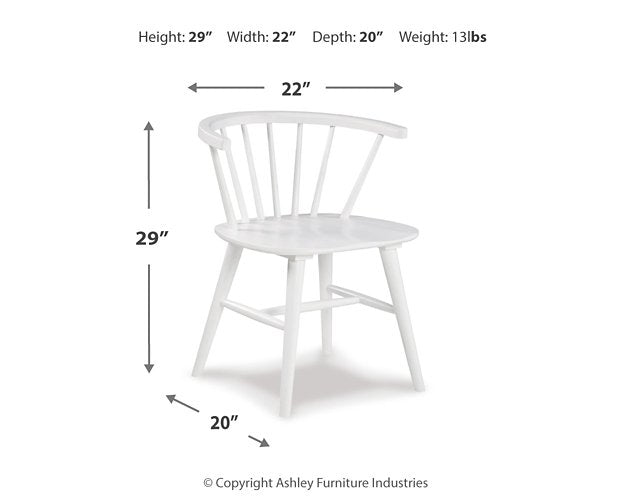 Grannen White Dining Chair (Set of 2)