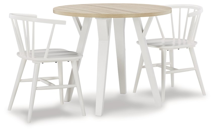 Grannen White Round Dining Set