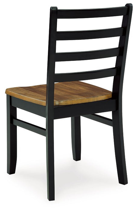 Blondon Brown/Black Dining Table and 6 Chairs (Set of 7)
