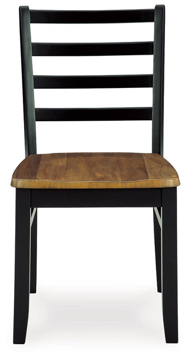 Blondon Brown/Black Dining Table and 6 Chairs (Set of 7)