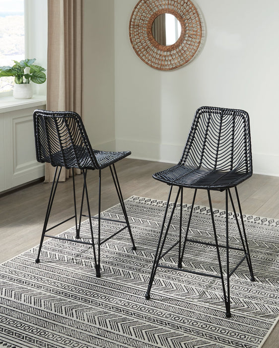 Angentree Black Counter Height Barstool