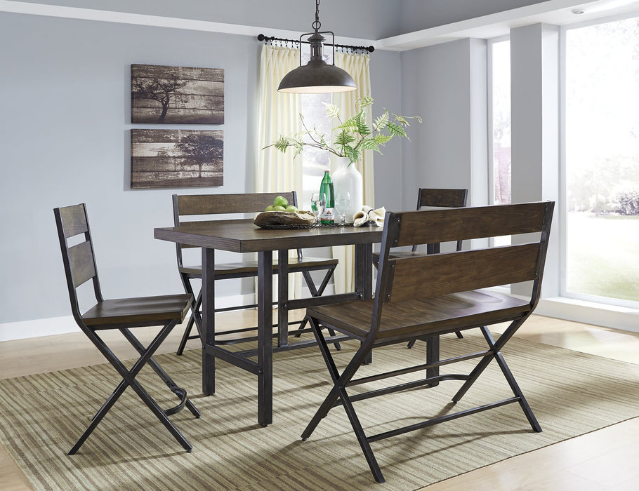 Kavara Medium Brown Counter Height Dining Set