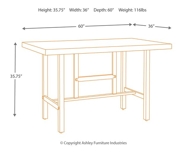 Kavara Medium Brown Counter Height Dining Set