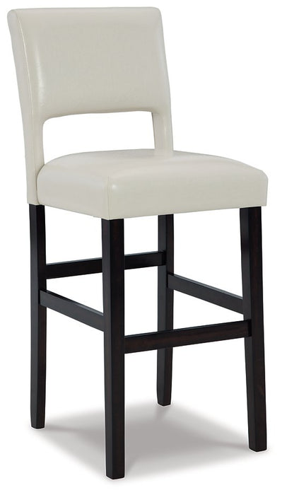 Leektree Ivory/Brown Bar Height Barstool