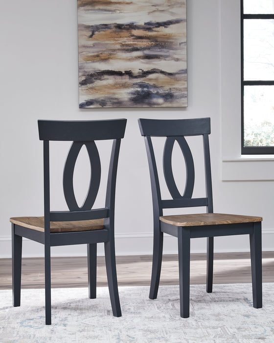 Landocken Brown/Blue Dining Chair (Set of 2)