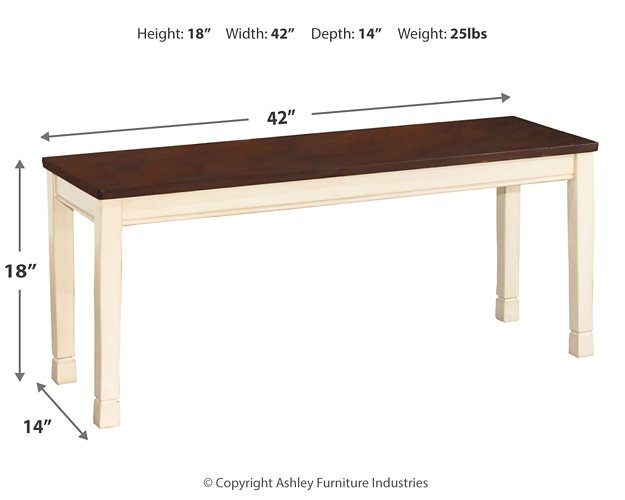 Whitesburg Brown/Cottage White Rectangular Dining Set