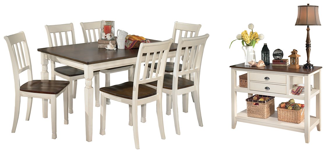 Whitesburg Brown/Cottage White Rectangular Dining Set