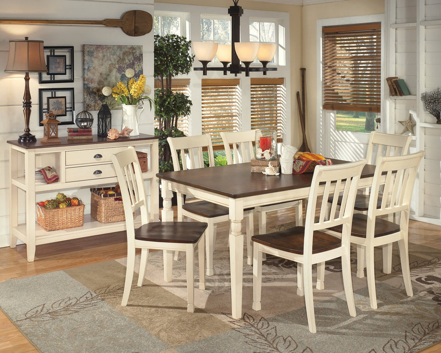 Whitesburg Brown/Cottage White Rectangular Dining Set