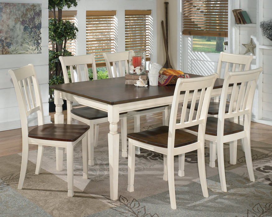 Whitesburg Brown/Cottage White Rectangular Dining Set