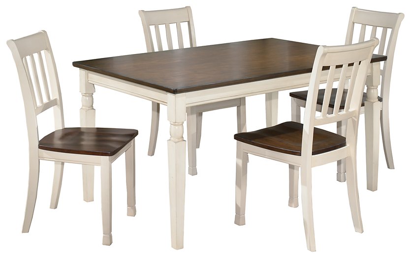 Whitesburg Brown/Cottage White Rectangular Dining Set