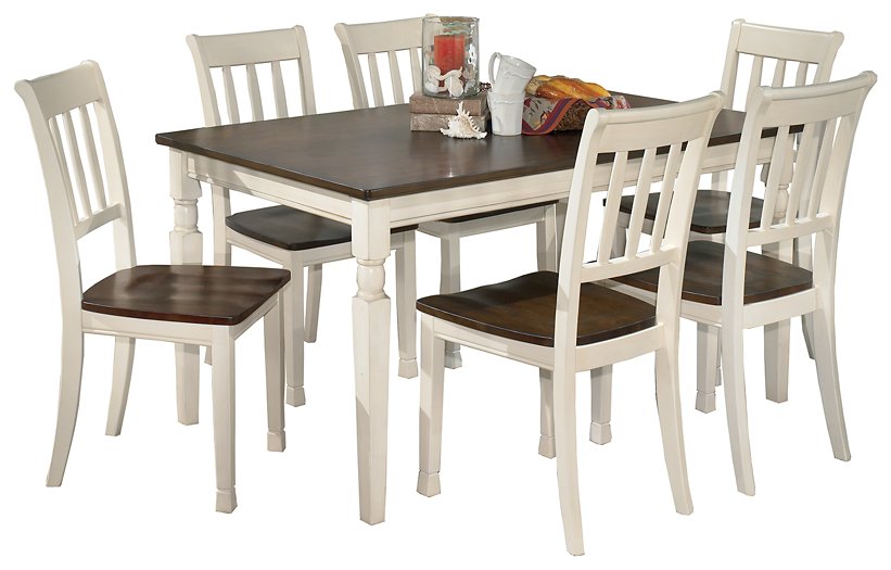 Whitesburg Brown/Cottage White Rectangular Dining Set