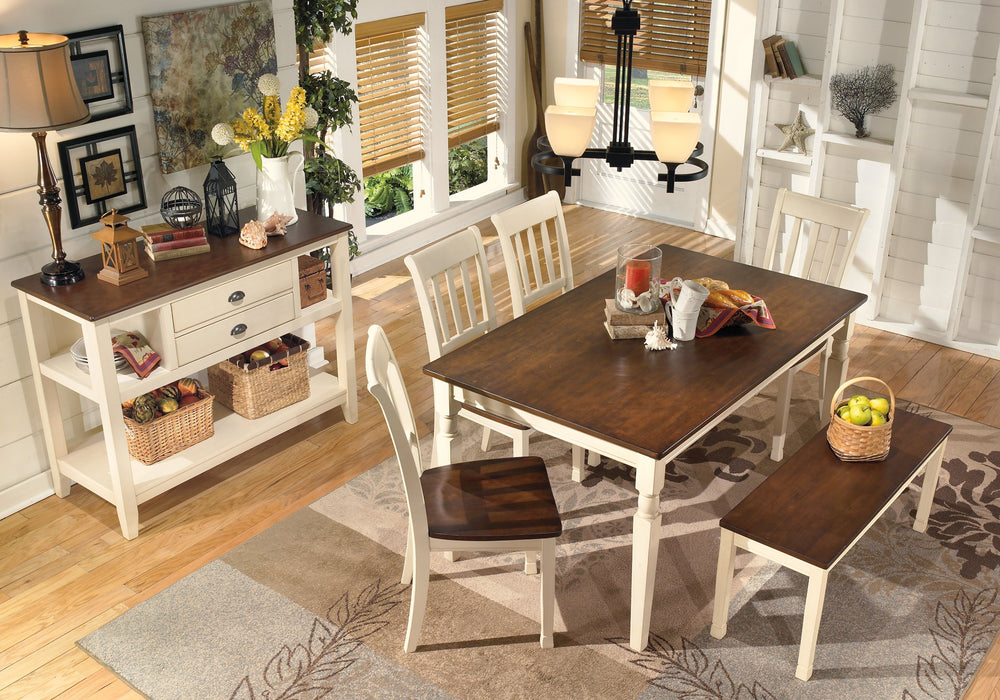 Whitesburg Brown/Cottage White Rectangular Dining Set