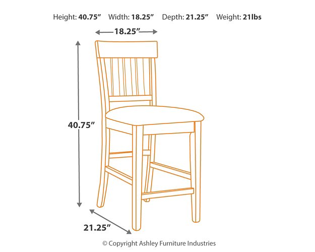 Ralene Medium Brown Counter Height Set