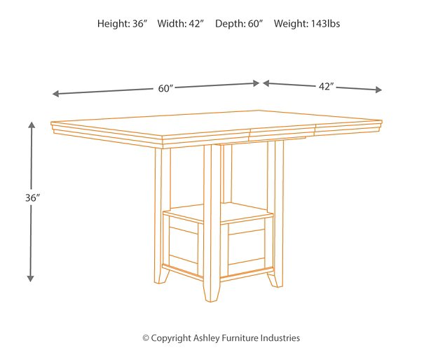 Ralene Medium Brown Counter Height Set