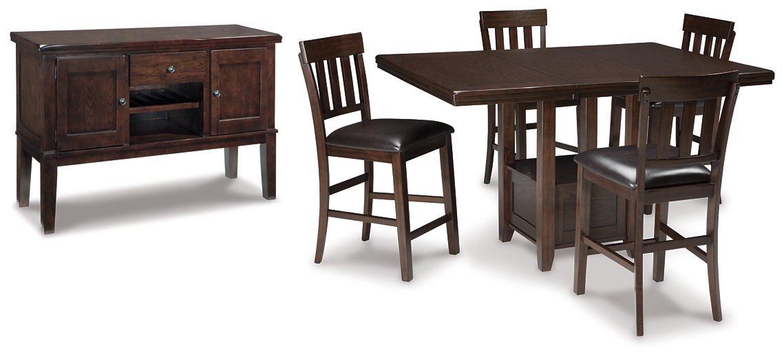 Haddigan Dark Brown Counter Height Set