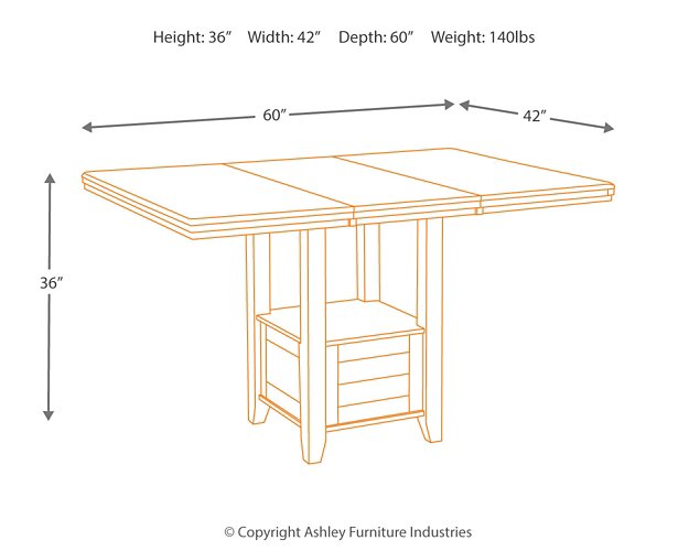 Haddigan Dark Brown Counter Height Set