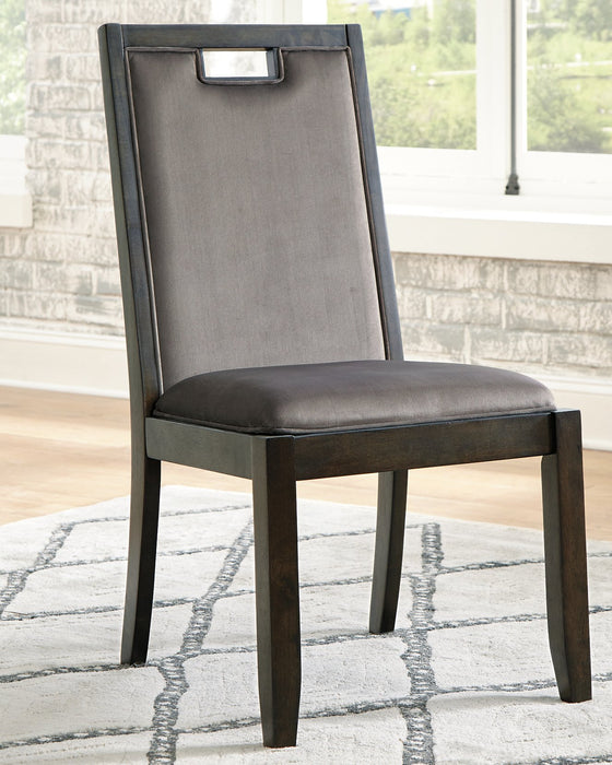 Hyndell Gray/Dark Brown Dining Chair (Set of 2)