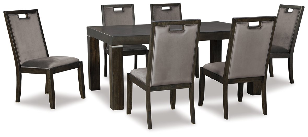 Hyndell Gray/Dark Brown Extendable Dining Set